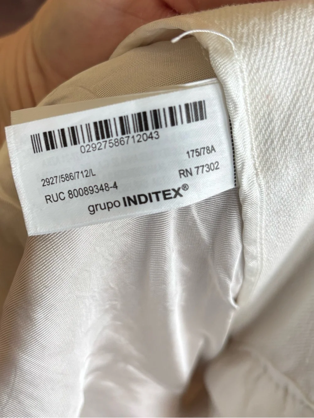 ZARA ZW COLLECTION ECRU WIDE LEG LINEN/VISCOSE TROUSERS, PANTS - L